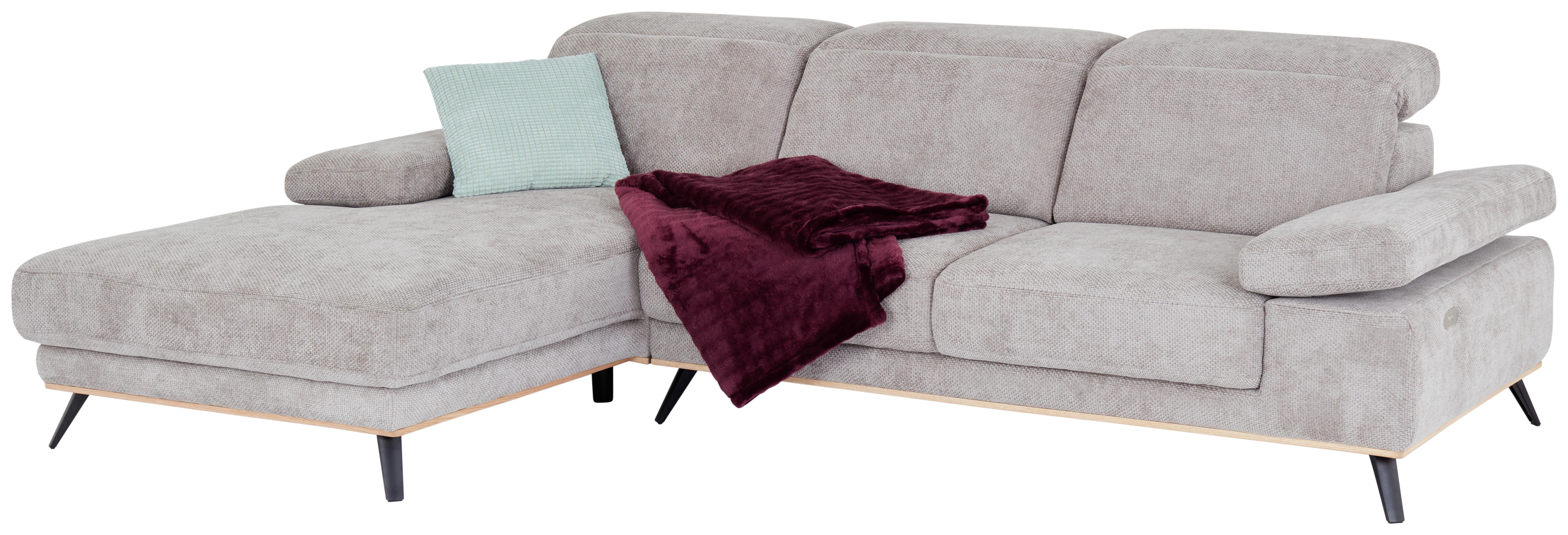 Ecksofa Royce - Taupe/Schwarz, MODERN, Textil (194/283cm)