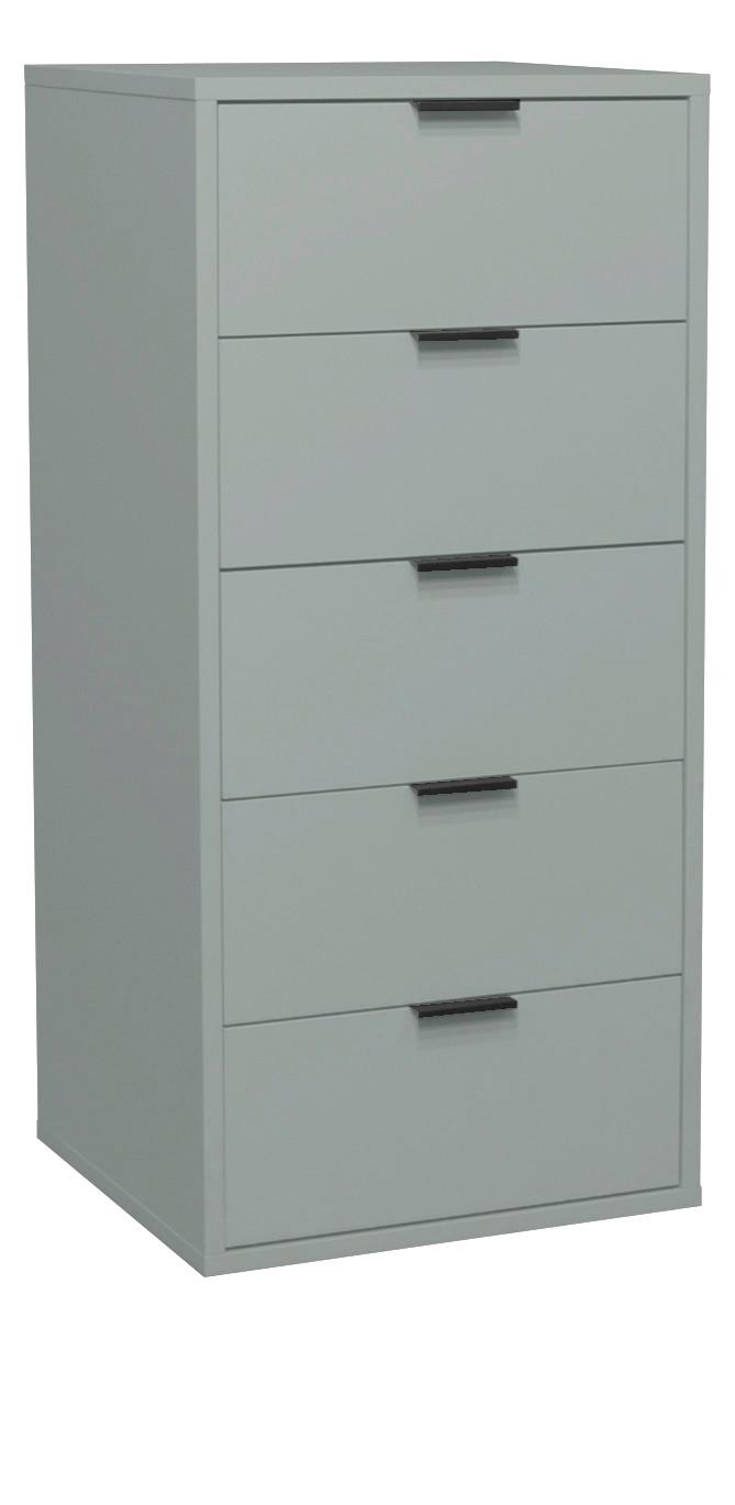 Komoda Bounty - šalvějově zelená/antracitová, Moderní, kov/kompozitní dřevo (51/108/45cm) - Premium Living