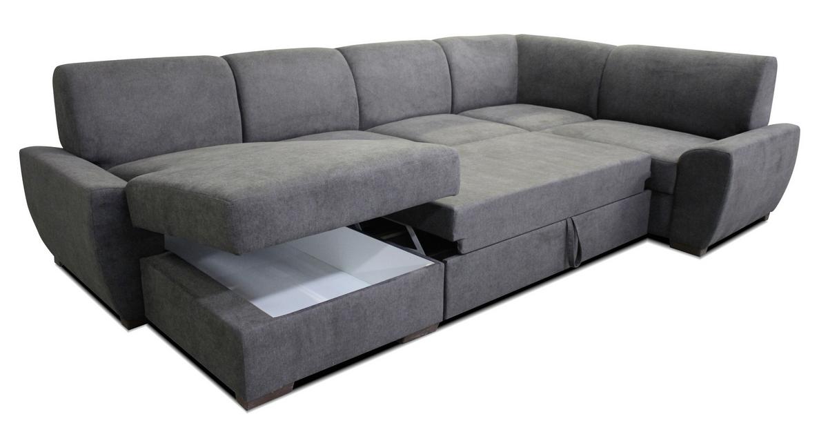 Wohnlandschaft Mara Dunkelgrau 160x310x190 Cm - Dunkelgrau/Dunkelbraun, Design, Textil (160/310/190cm) - Livetastic