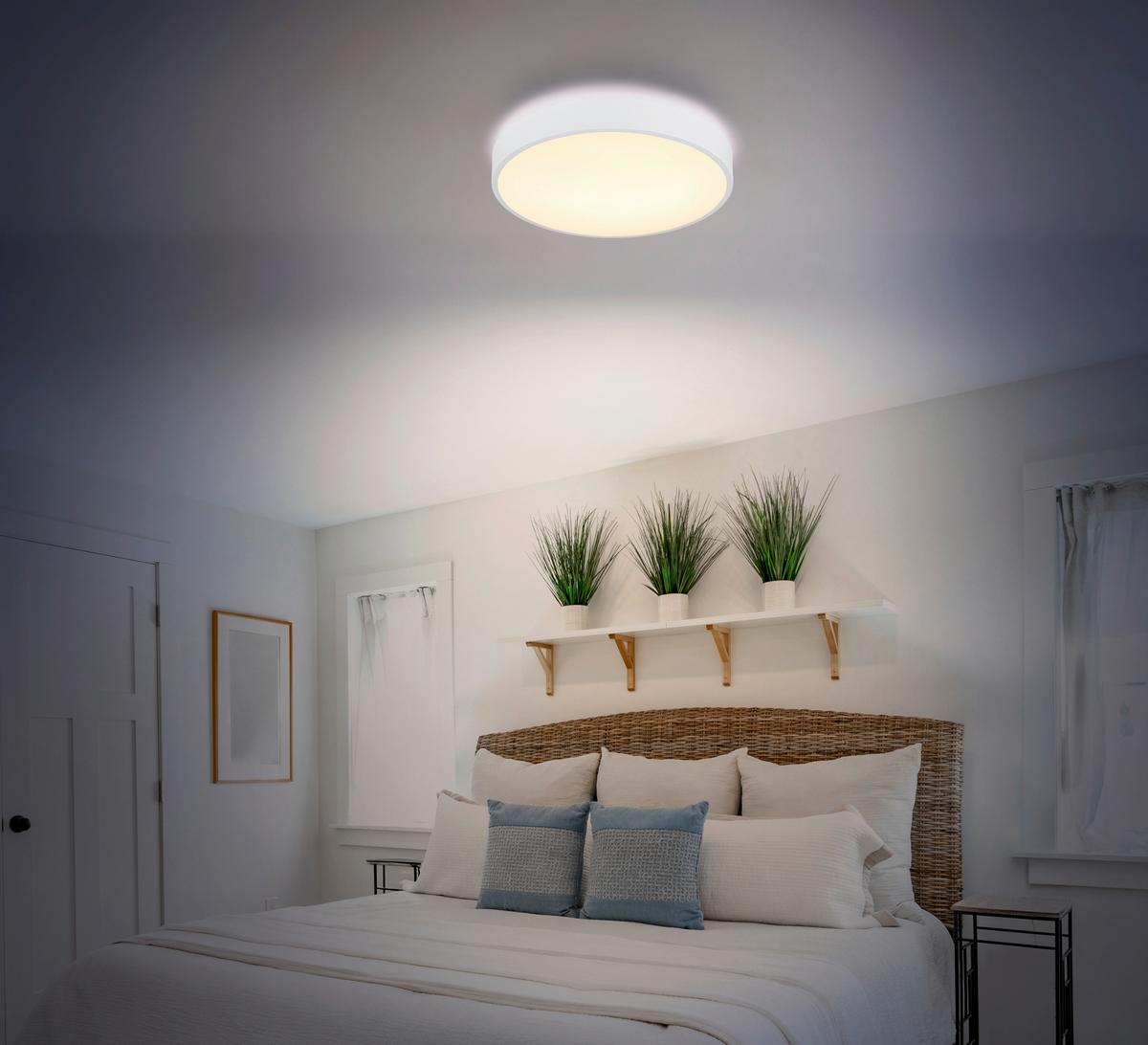 Led-deckenleuchte Weiß, 24w - Opal/Weiß, Basics, Kunststoff/Metall (37,8/7cm) - Globo