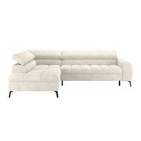 Ecksofa mit Schlaffunktion & Bettkasten Volf Cremefarben - Creme/Schwarz, Trend, Kunststoff/Textil (203/261cm)