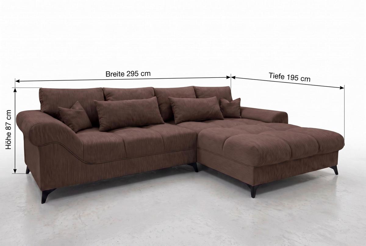 Rohová sedačka NOAH, obojstranná, červenohnedá - červenohnedá/čierna, Modern, kompozitné drevo/textil (295/195cm) - Mömax
