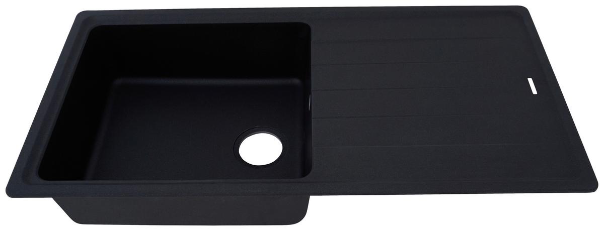 Spüle Respekta Stein Bxt: 100x50 cm - Schwarz, Trend, Stein (100/18,5/50cm) - Respekta