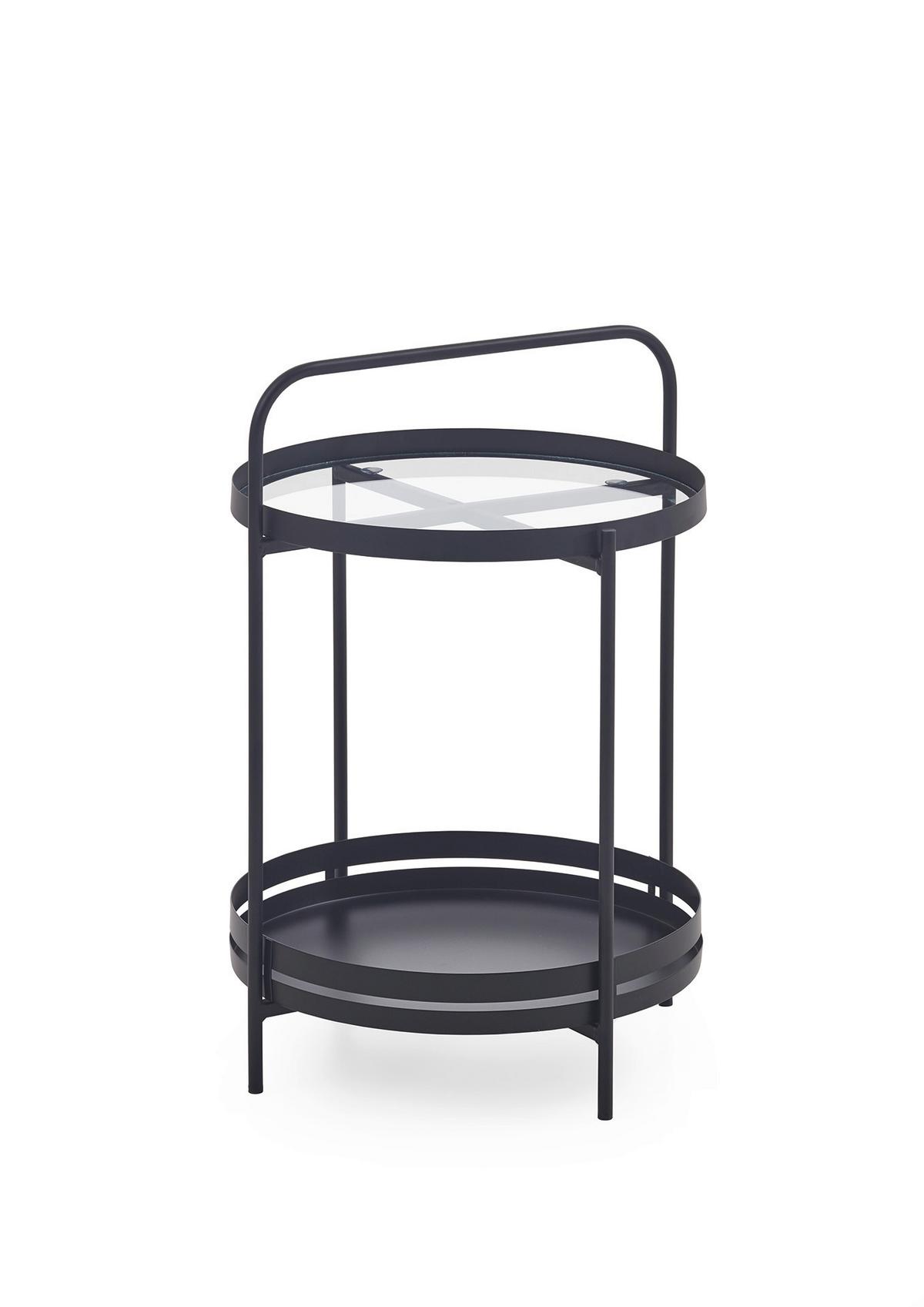 Couchtisch Schwarz B: 44 cm - Schwarz, Design, Glas/Metall (44/62/44cm) - MID.YOU