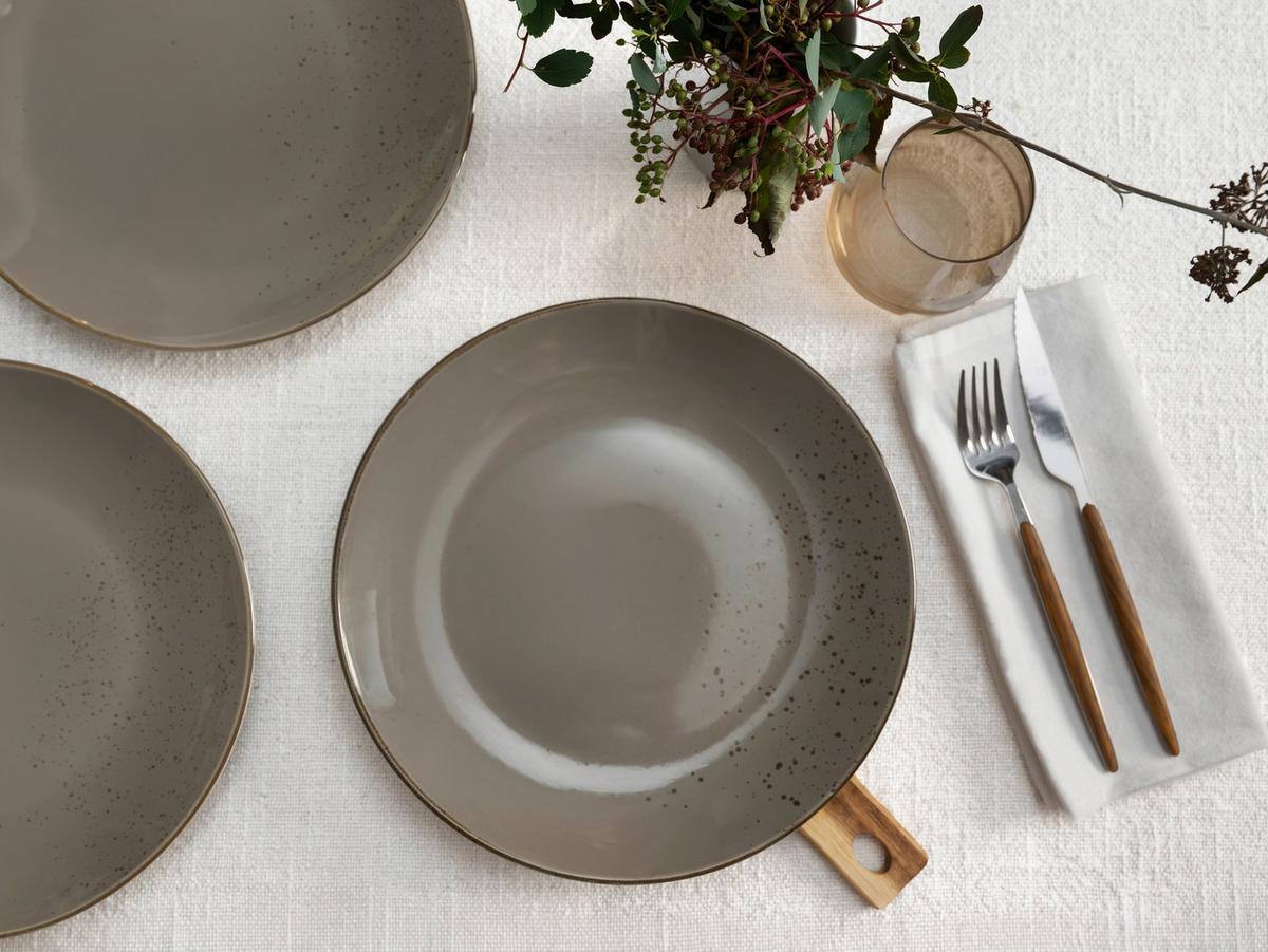 SADA PLYTKÝCH TANIEROV NATURE COLLECTION - sivá, Trend, keramika (27cm) - Creatable