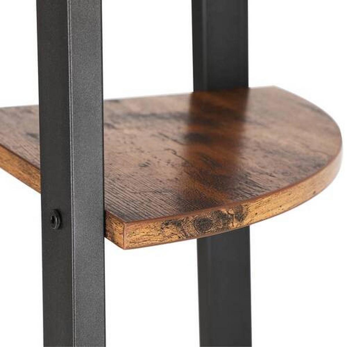 Regál IRON - černá/hnědá, Basics, kompozitní dřevo (33,9/124,5/33,9cm) - Boxxx