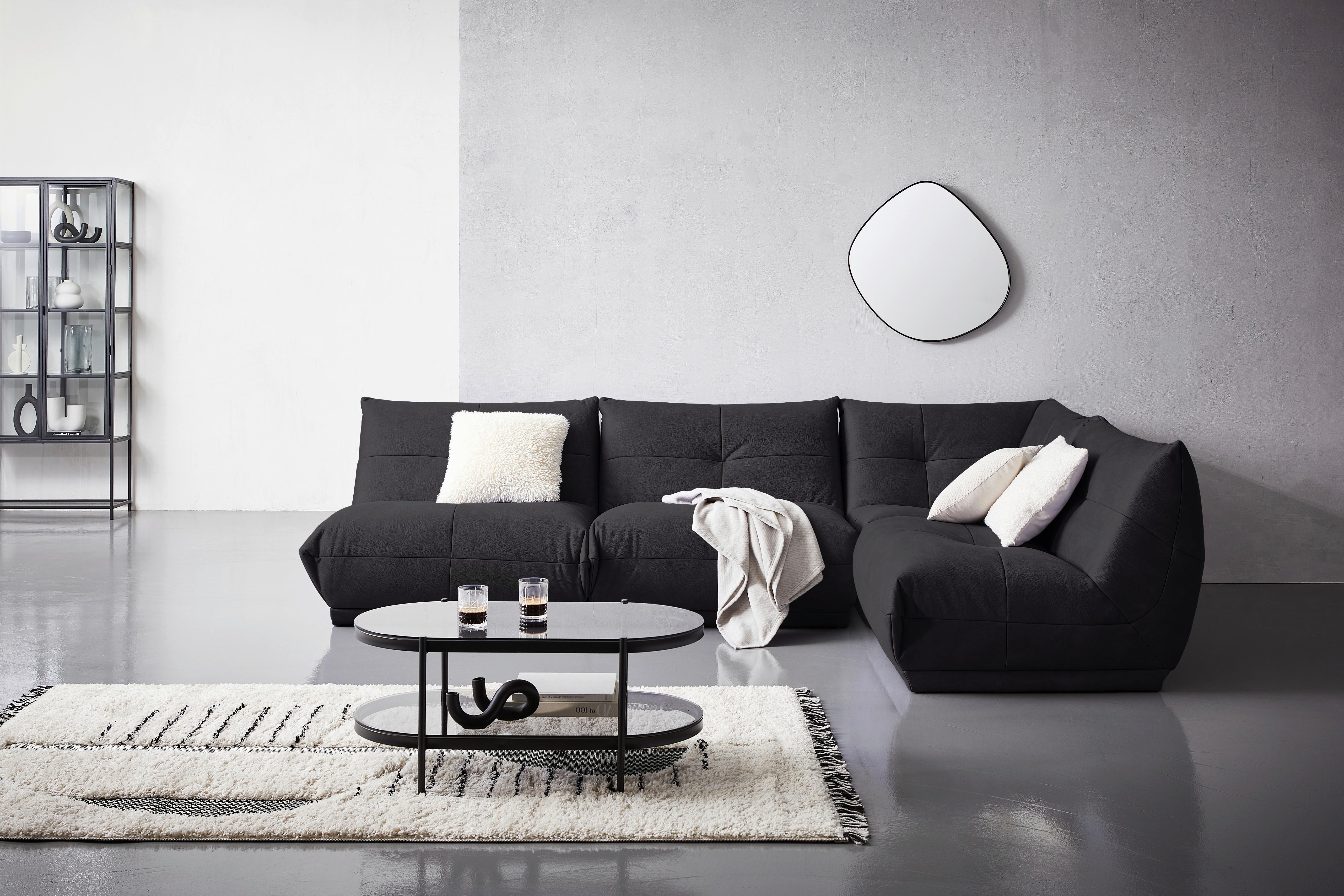 Ecksofa Giselle Schwarz - Schwarz, Trend, Textil (315/210cm) - Livetastic