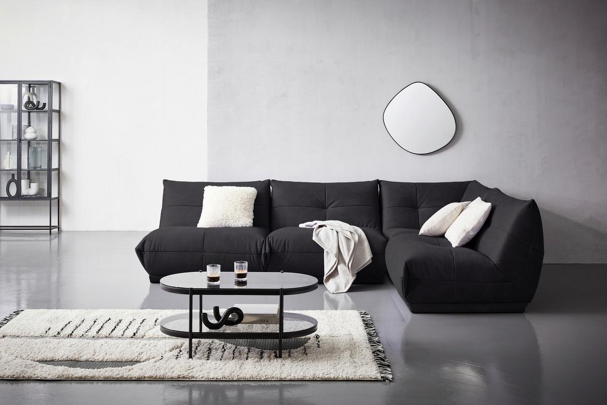 Ecksofa Giselle Schwarz - Schwarz, Trend, Textil (315/210cm) - Livetastic
