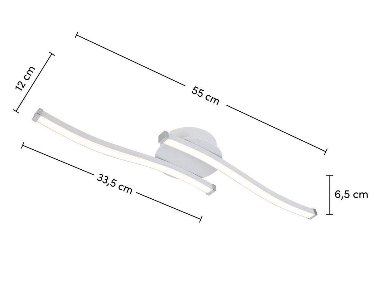 LED-Deckenleuchte Charlie *ph* - Chromfarben/Weiß, Basics, Kunststoff/Metall (12/55/6,5cm) - Luca Bessoni