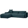 Ecksofa Pearl - Petrol/Schwarz, Design, Textil (196/303cm) - Livetastic