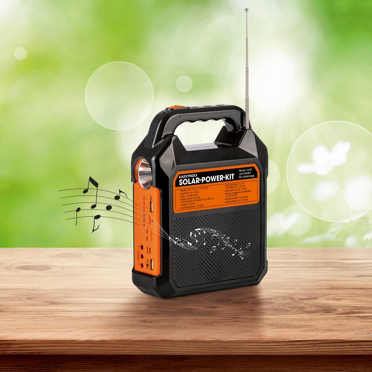 Stromerzeuger Easy Maxx Mobil/Tragbar Solarbetrieb - Schwarz/Orange, Basics, Kunststoff (17,2/7/22,5cm)