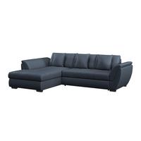 Ecksofa Berisso - Schwarz/Dunkelblau, Design, Textil (187/278cm) - Ondega
