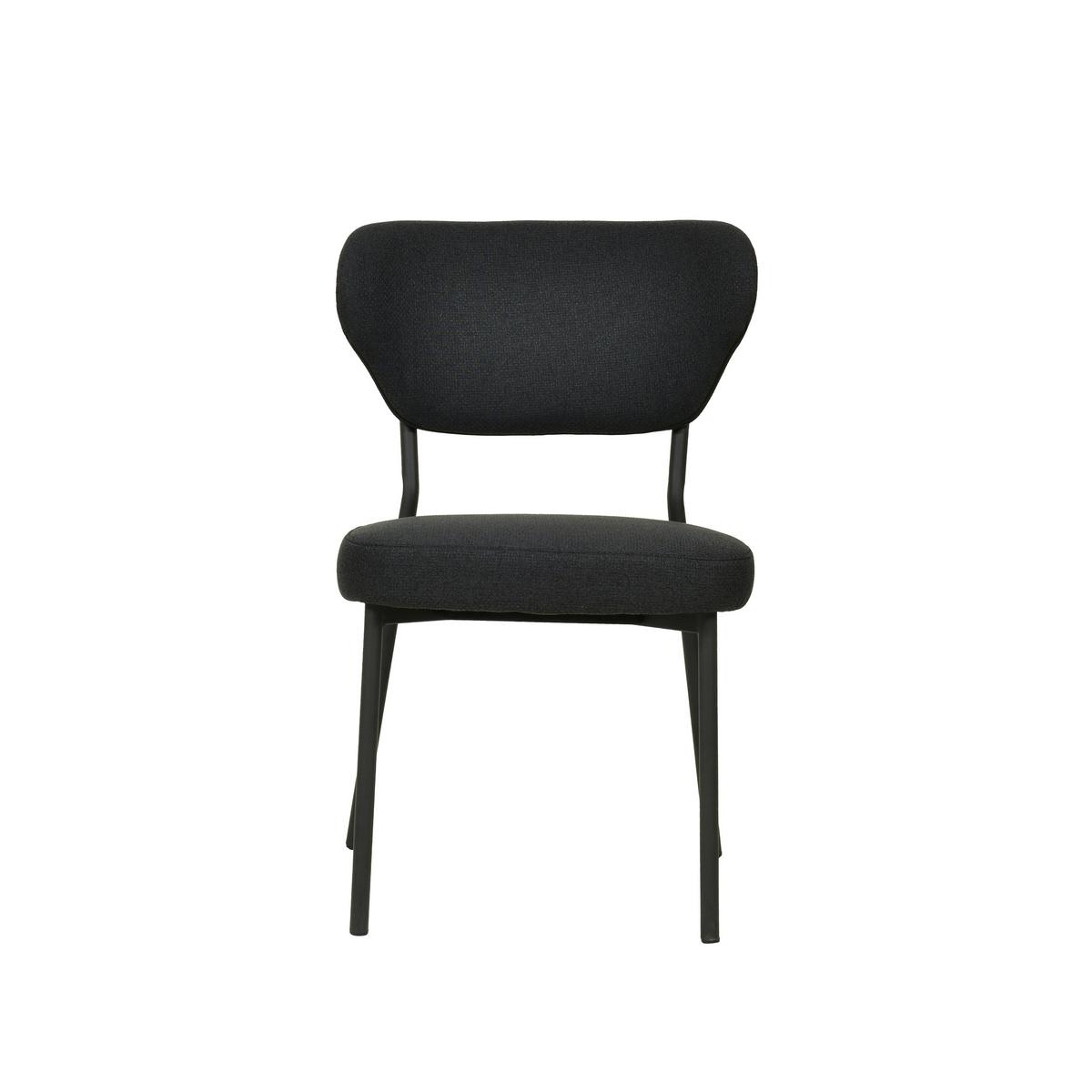Gartensesselset 2er 2x Duko Stapelstuhl mit Bezug - Schwarz, Basics, Kunststoff/Textil (52/82/54cm)