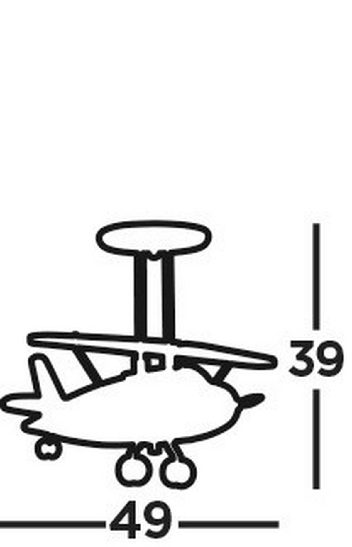 Kinderhängeleuchte Novelty Airplane 737 - Silberfarben, Trend, Glas/Kunststoff (49/47/39cm)