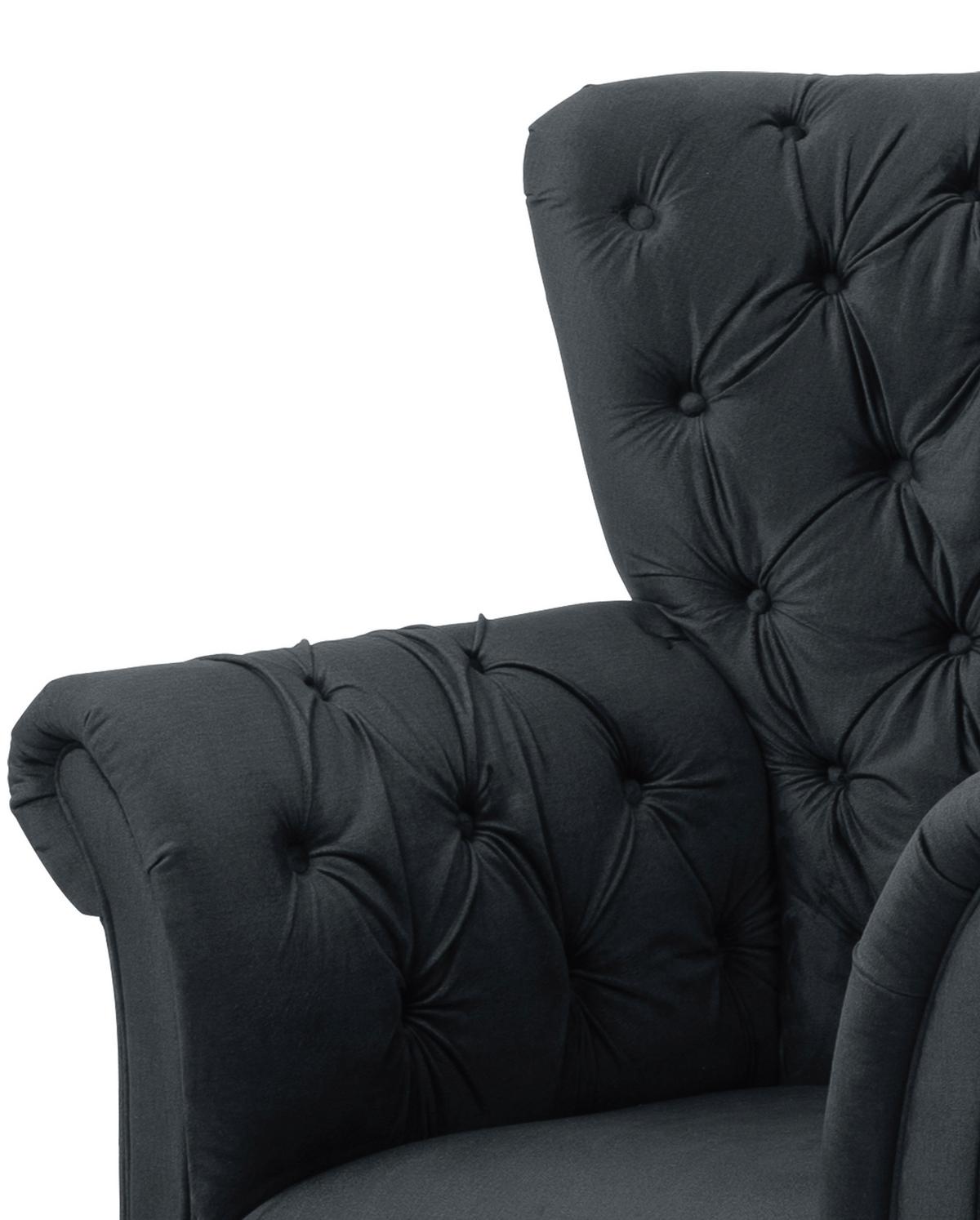 Ohrensessel Cupido - Anthrazit/Schwarz, Design, Textil (96/112/86cm) - MID.YOU