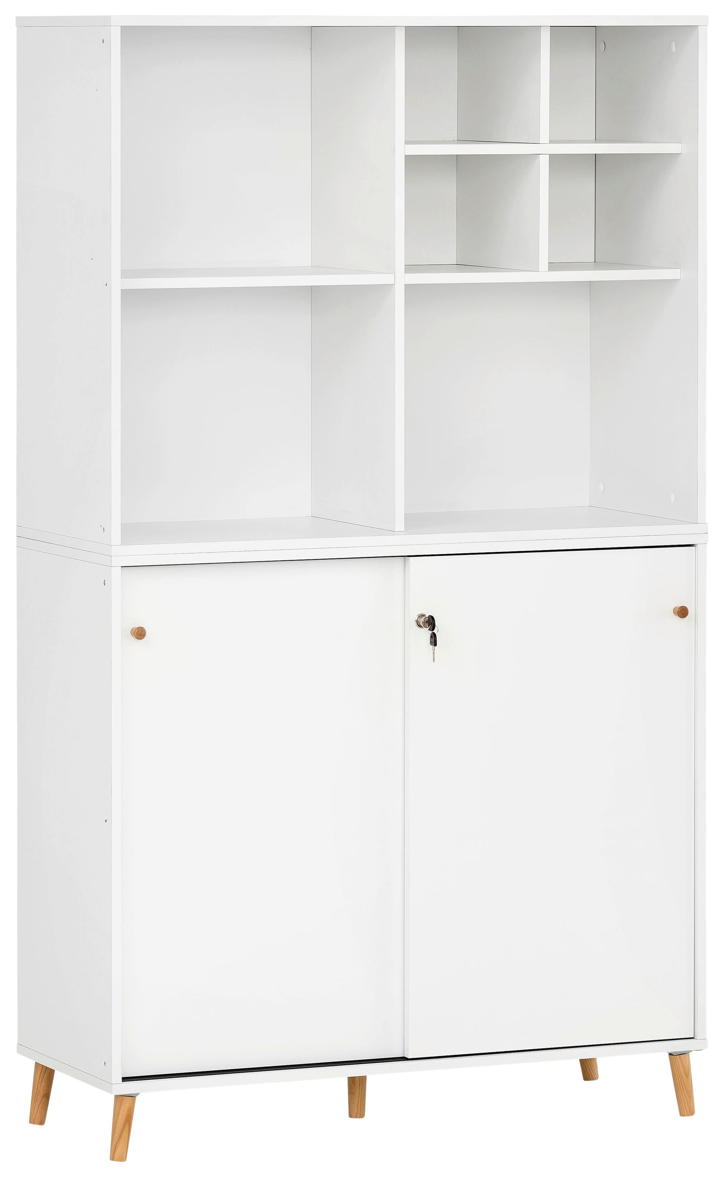 Aktenschrank U1000r+u1000st+regal - Weiß, MODERN, Holzwerkstoff (100,1/174,2/41cm) - MID.YOU