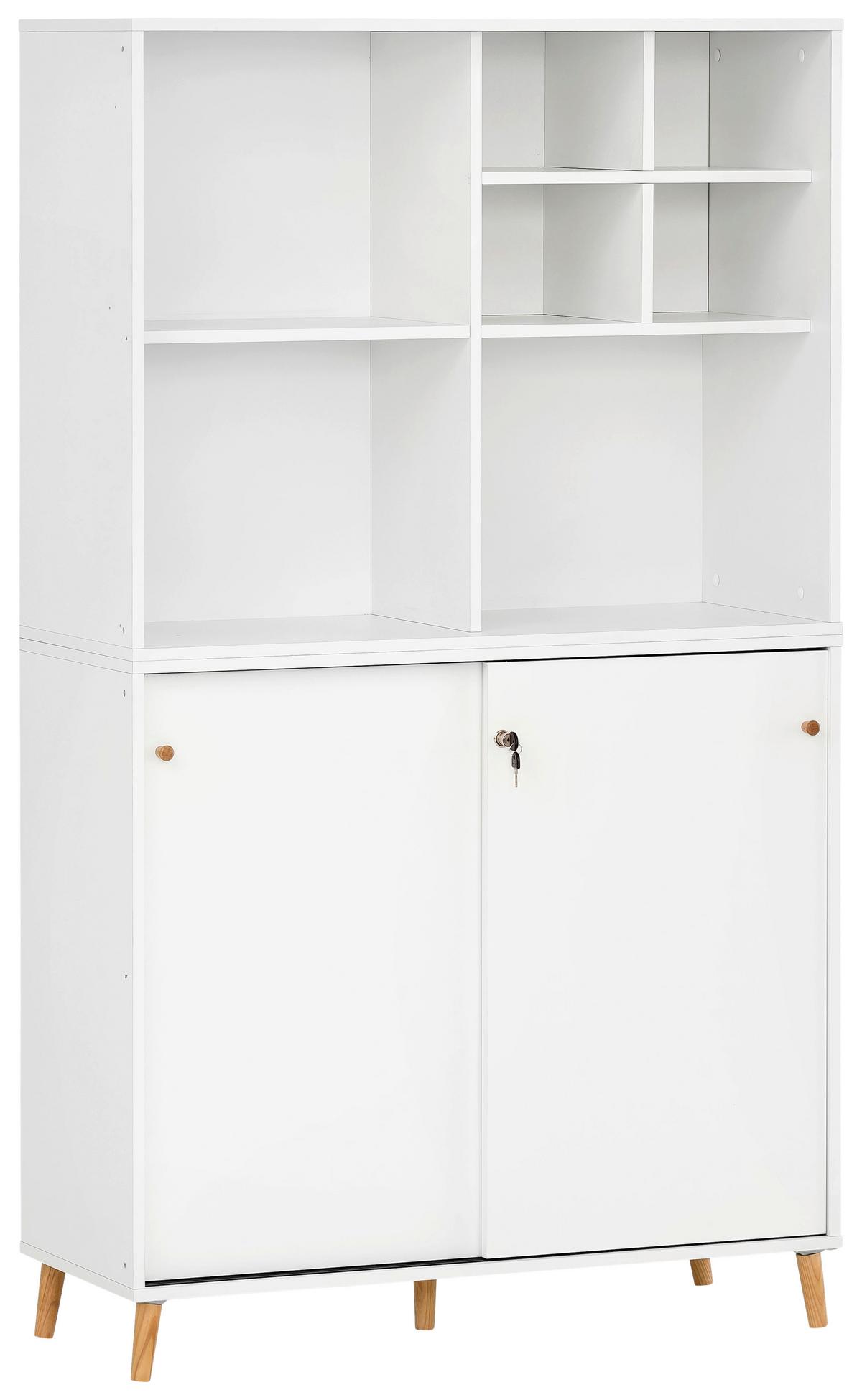 Aktenschrank U1000r+u1000st+regal - Weiß, MODERN, Holzwerkstoff (100,1/174,2/41cm) - MID.YOU