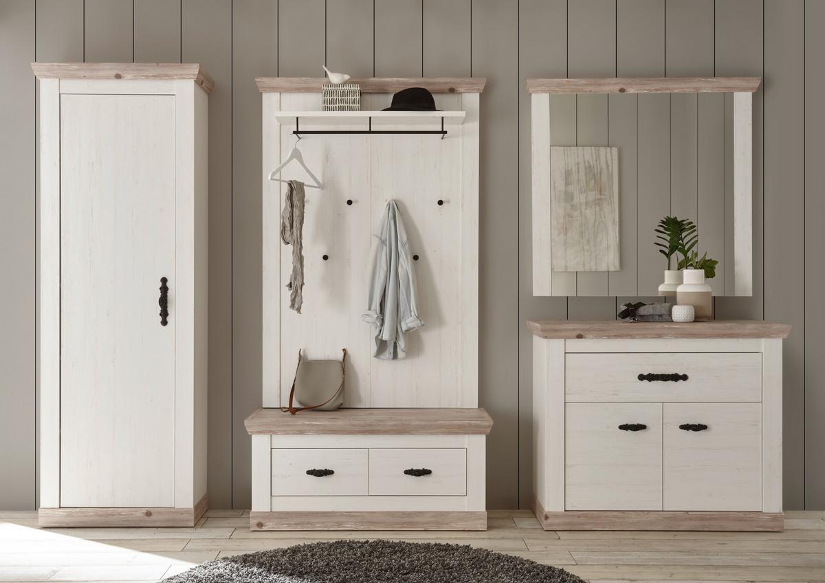 Garderobe Florenz Pinienfarbe/Hellbraun 307cm - Hellbraun/Pinienfarben, Design, Holzwerkstoff (307/201/45cm) - MID.YOU