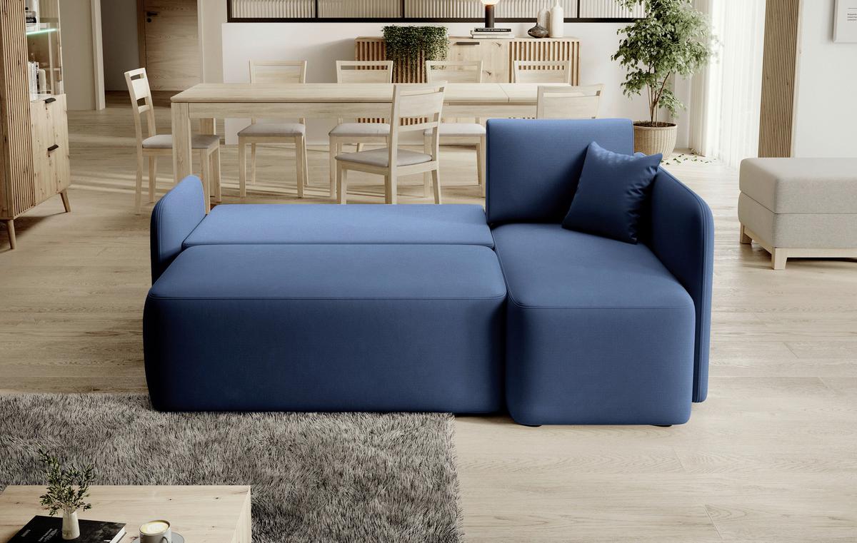 Ecksofa Hadson Blau S: 206x150 Cm - Blau/Schwarz, Design, Textil (206/150cm) - P & B