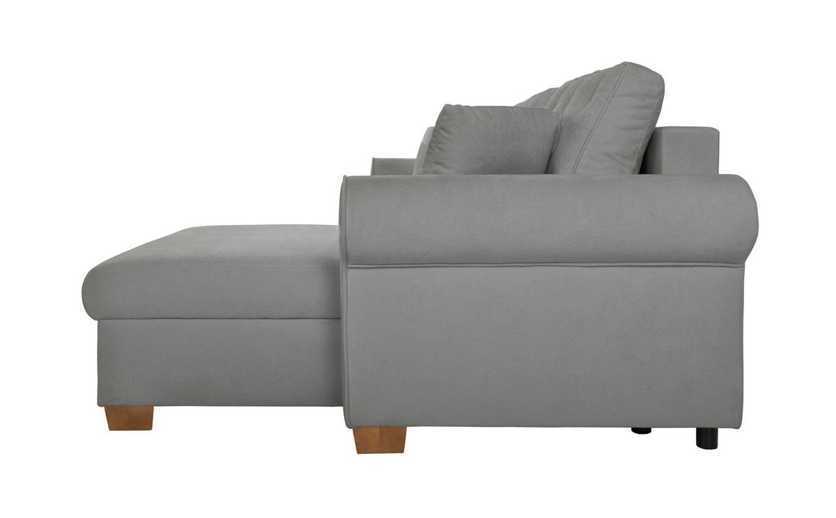 Ecksofa Arles, Grau 70 S: 266x161 Cm - Buchefarben/Grau, Design, Textil (266/161cm) - MID.YOU