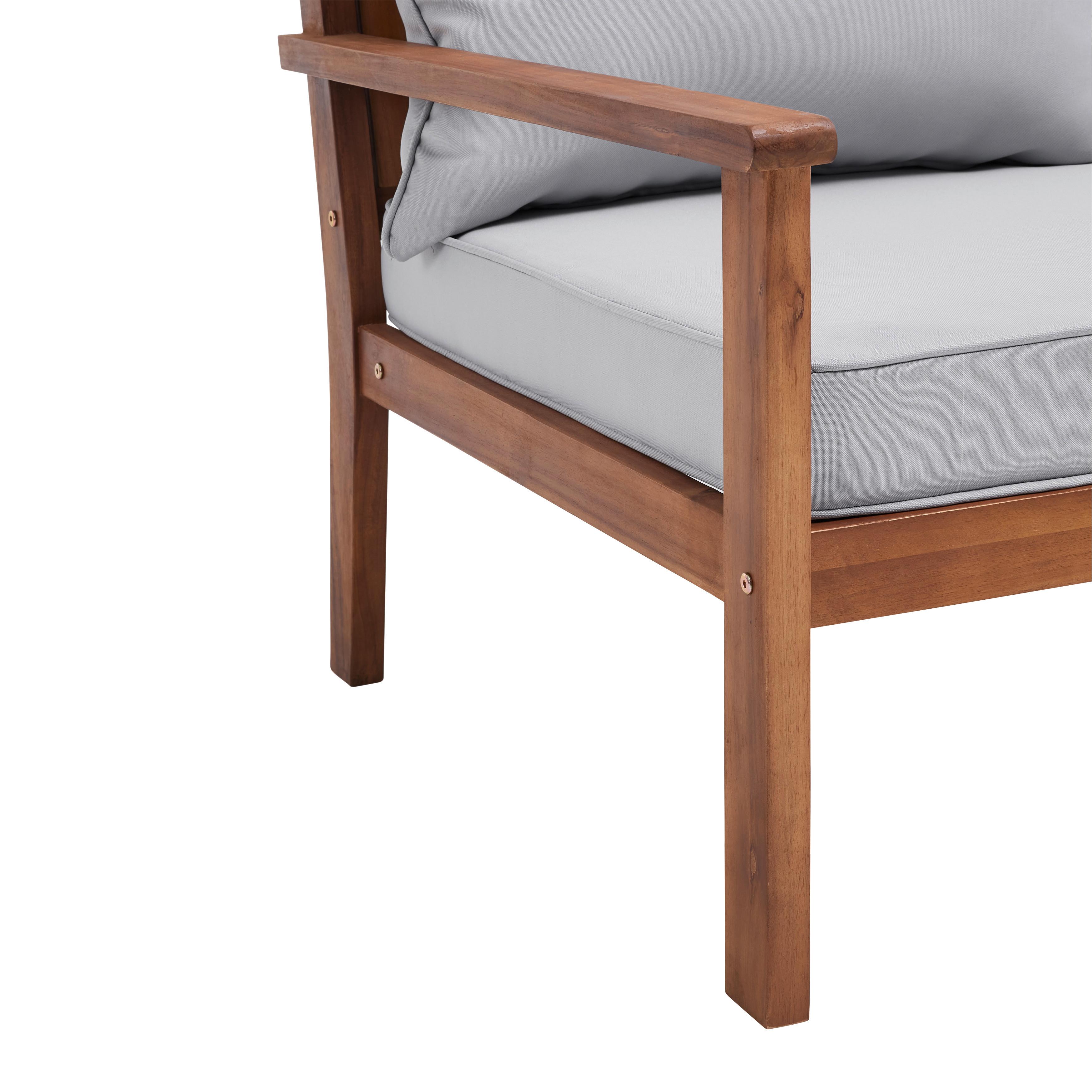 Záhradní Sedací Souprava Lucia - světle šedá/barvy akácie, Moderní, dřevo/textil - Bessagi Garden