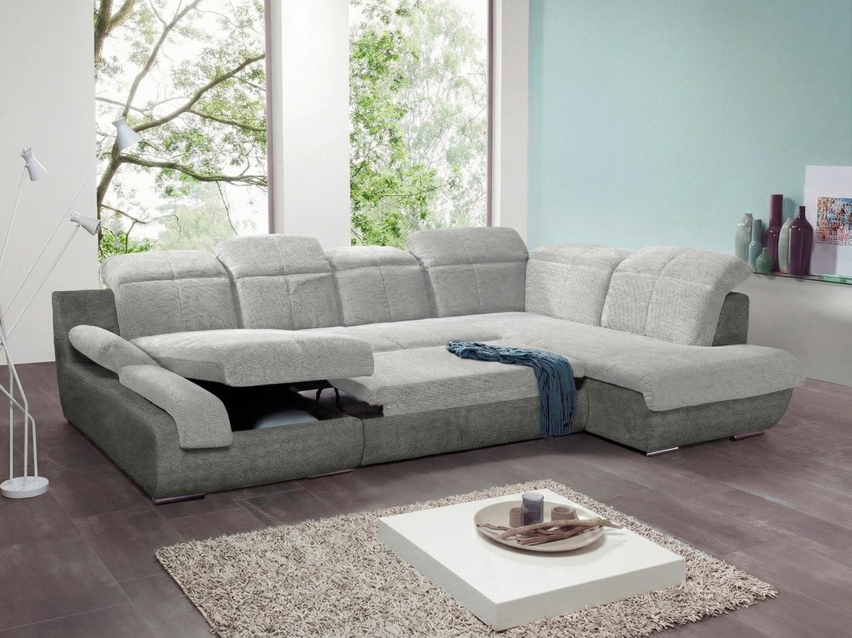 Sarokgarnitúra Multi - ezüstszínű/sötétszürke, Modern, textil (184/345/228cm) - Luca Bessoni