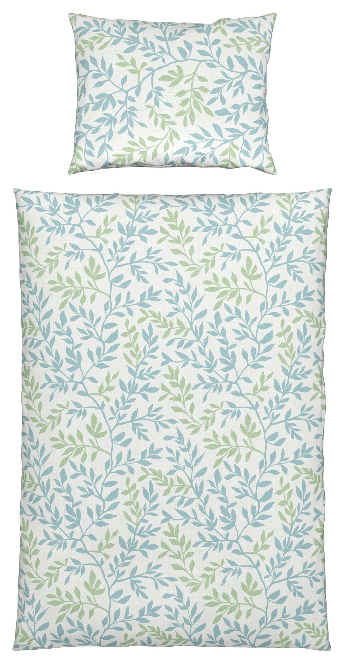 POVLEČENÍ Siglinde, 140/200cm - zelená/světle modrá, Konvenční, textil (140/200cm) - Modern Living