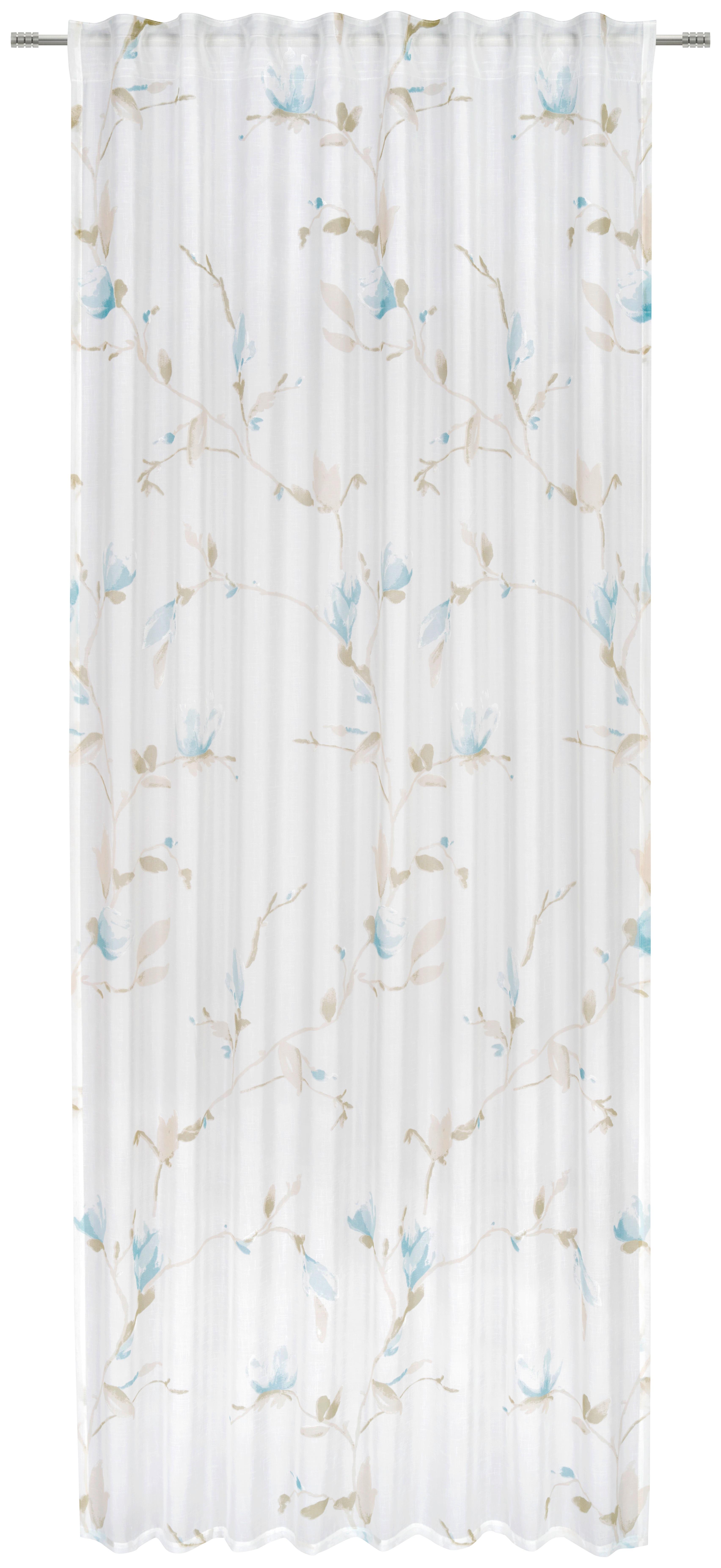 HOTOVÝ ZÁVĚS MAGNOLIA - modrá, textil (135/245cm) - Mömax
