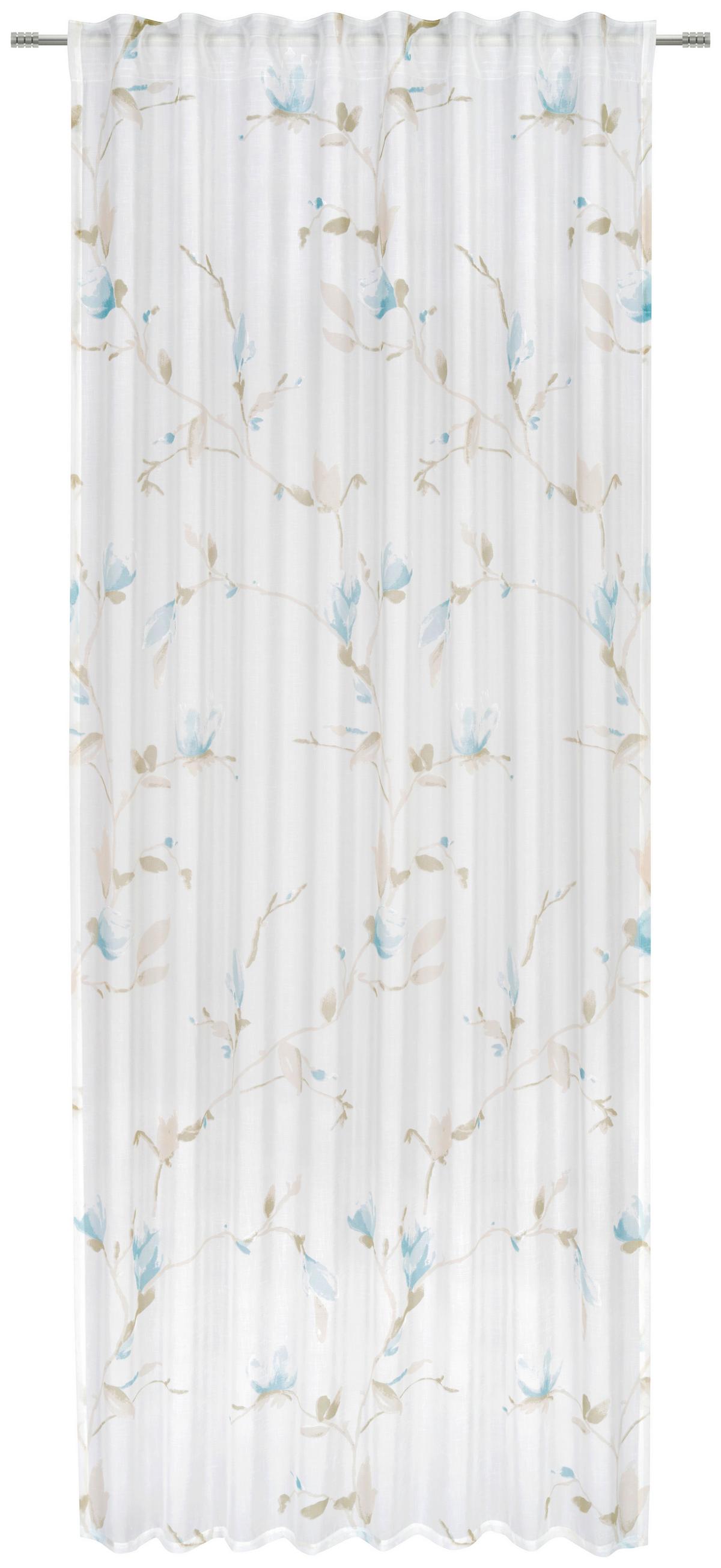 HOTOVÝ ZÁVĚS MAGNOLIA - modrá, textil (135/245cm) - Mömax