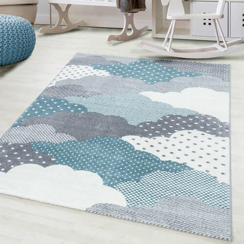 Detský koberec OBLAKY, 140x200 - modrá, Trend, textil (140/200cm) - Ben'n'jen