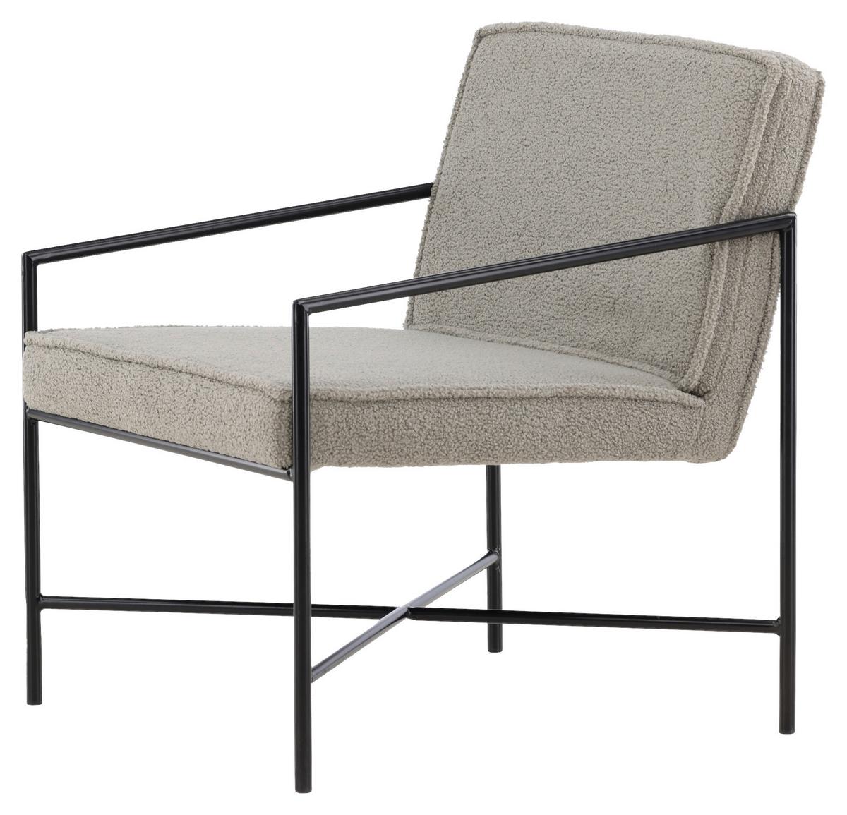 Sessel Rakel - Beige/Schwarz, Design, Textil/Metall (66/78/65cm) - Livetastic
