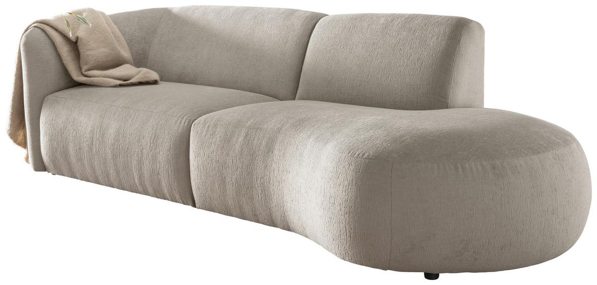 Ecksofa Jesi, Taupe S: 238x107 Cm - Taupe/Schwarz, MODERN, Textil (238/107cm) - Livetastic