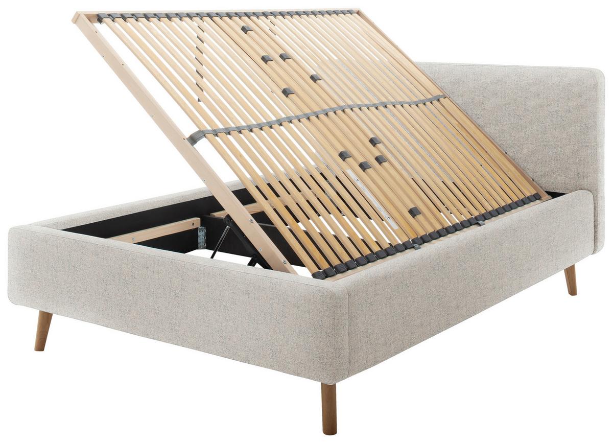 Polsterbett Mattis Herve Beige 140x200cm - Eichefarben/Beige, Design, Holz/Textil (140/200cm) - MID.YOU