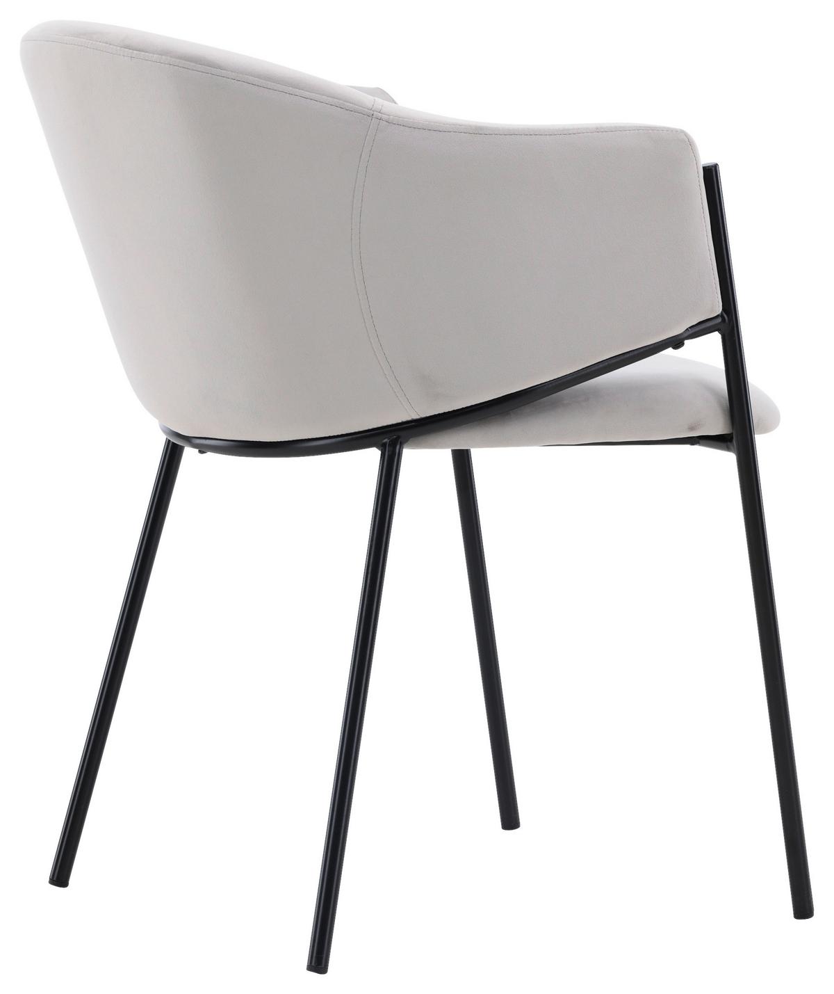 Stuhl-Set Evelina - Hellgrau/Schwarz, Design, Textil/Metall (54/80/62cm) - Livetastic
