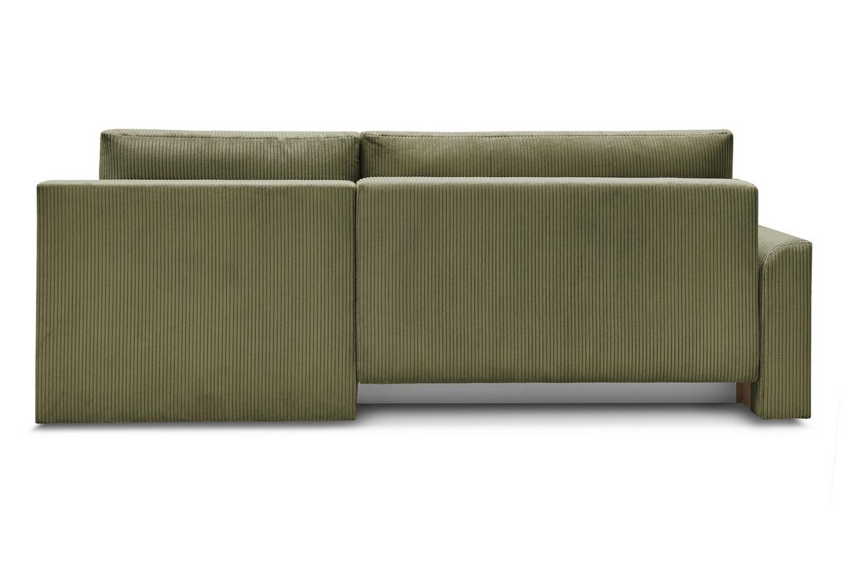 Rohová sedačka KIM L160, oboustr.,olivově zel.manšestr - černá/olivově zelená, Moderní, dřevo/textil (233/160cm)