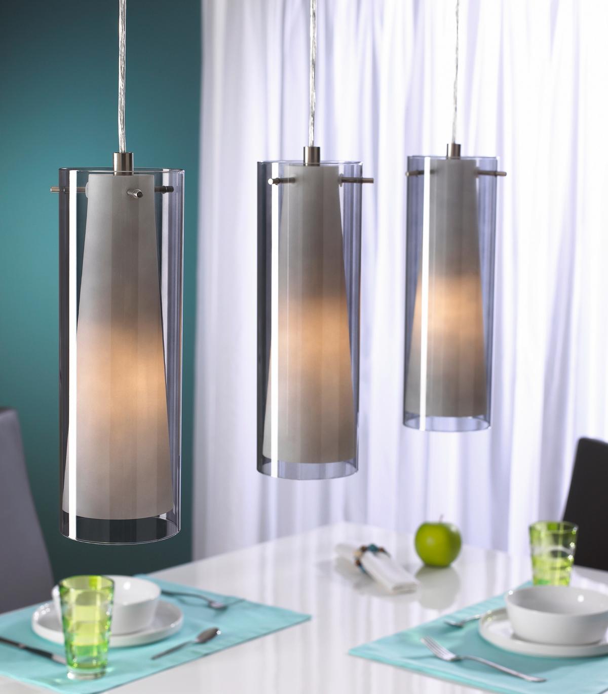 Hängeleuchte 90305 Pinto Nero - Schwarz/Weiß, Basics, Glas/Metall (72,5/7/110cm) - Eglo
