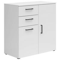 Komód Cabinet - fehér, Modern, faalapú anyag (80/83/40cm)