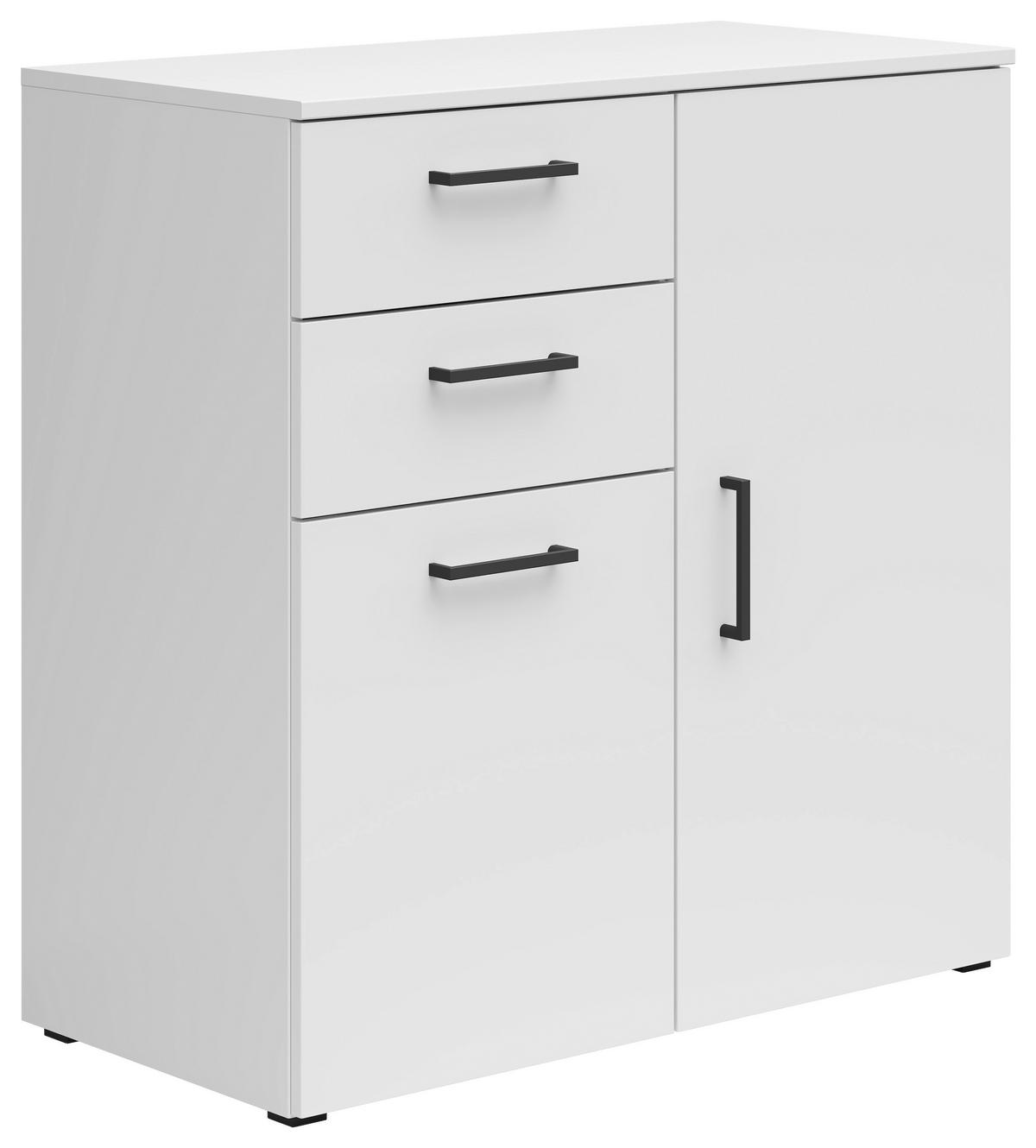 Komód Cabinet - fehér, Modern, faalapú anyag (80/83/40cm)