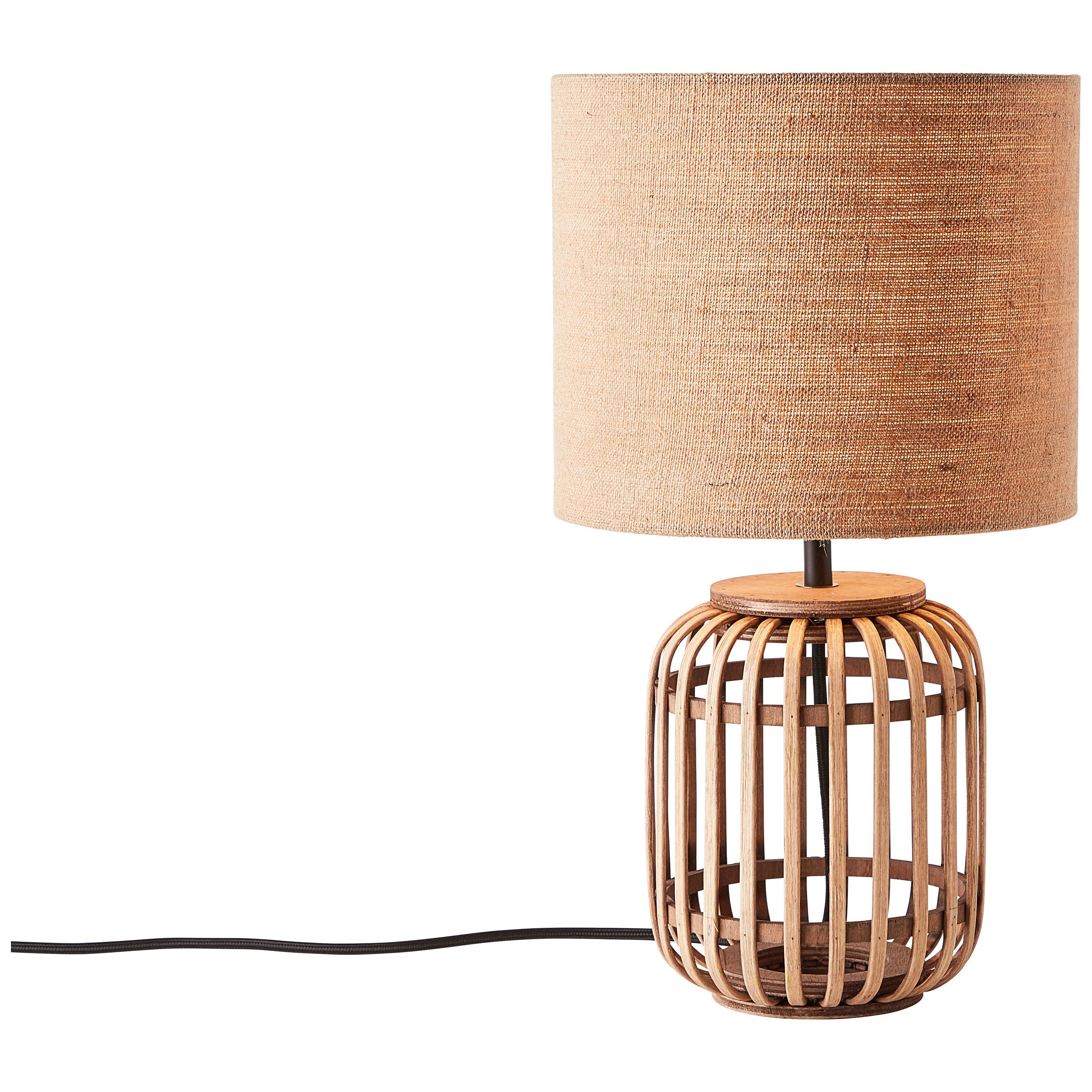 Tischleuchte 93148/09 Woodrow - Naturfarben, Natur, Holz/Textil (24/42,5cm) - Brilliant