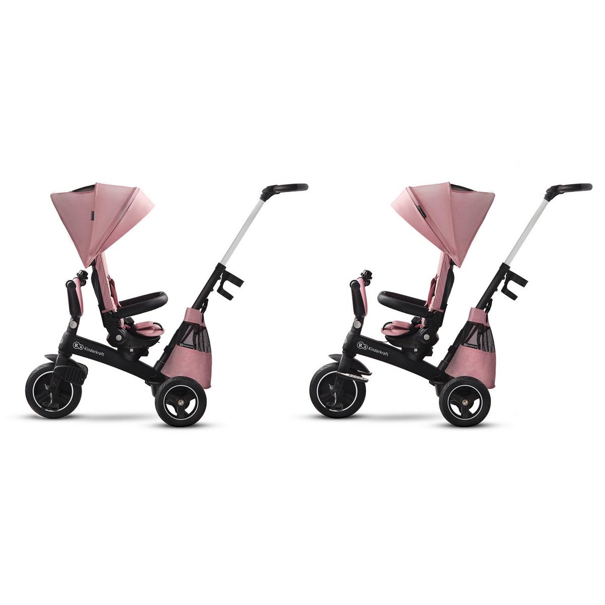 Dreirad Easytwist 5-in-1 Rosa, B/h/t: 34x107x122cm - Rosa, Basics, Kunststoff/Textil (34/107/122cm) - Kinderkraft