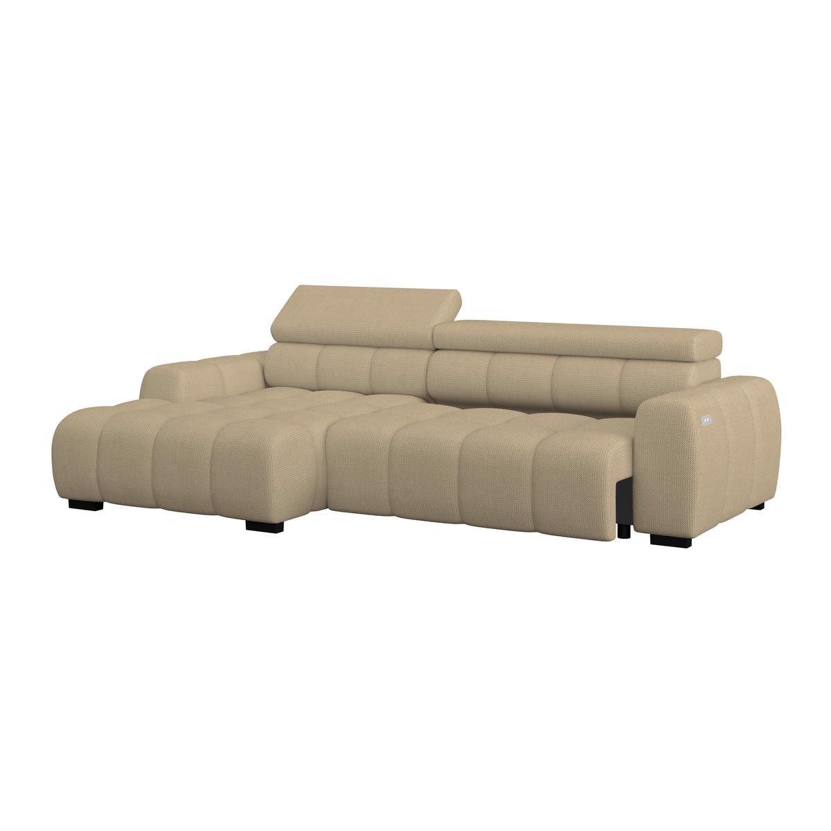 Ecksofa Fargo S Taupe, B: 168cm - Taupe/Schwarz, Trend, Textil (168/285cm)