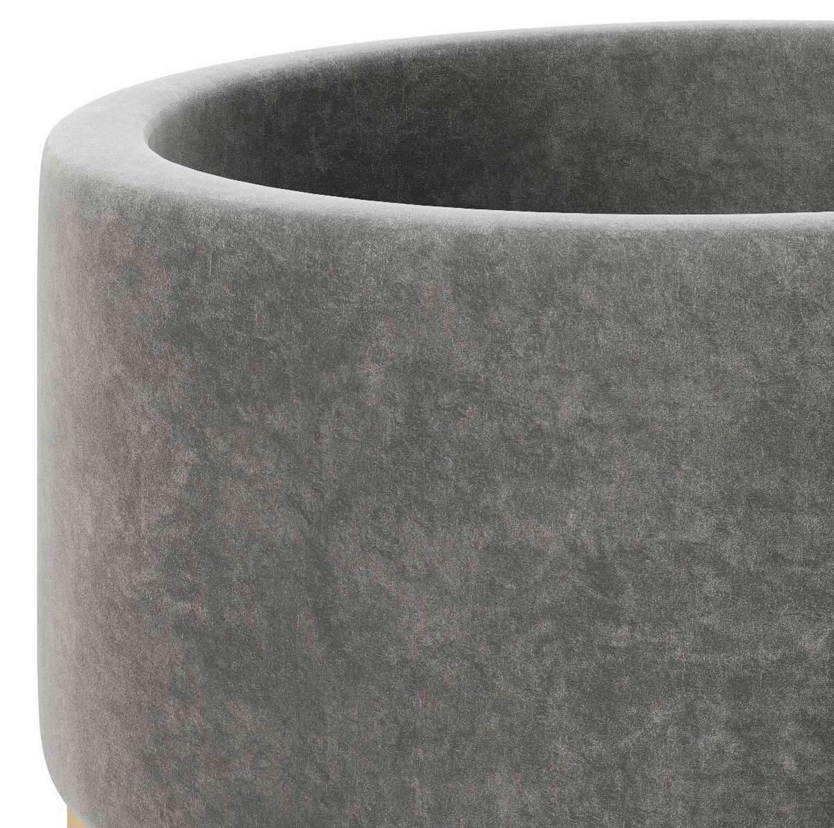 Pouf Sue Samt Anthrazit/ Goldfarben Dxh 55x35 Cm - Anthrazit/Goldfarben, LIFESTYLE, Textil (55/35/55cm) - Playboy