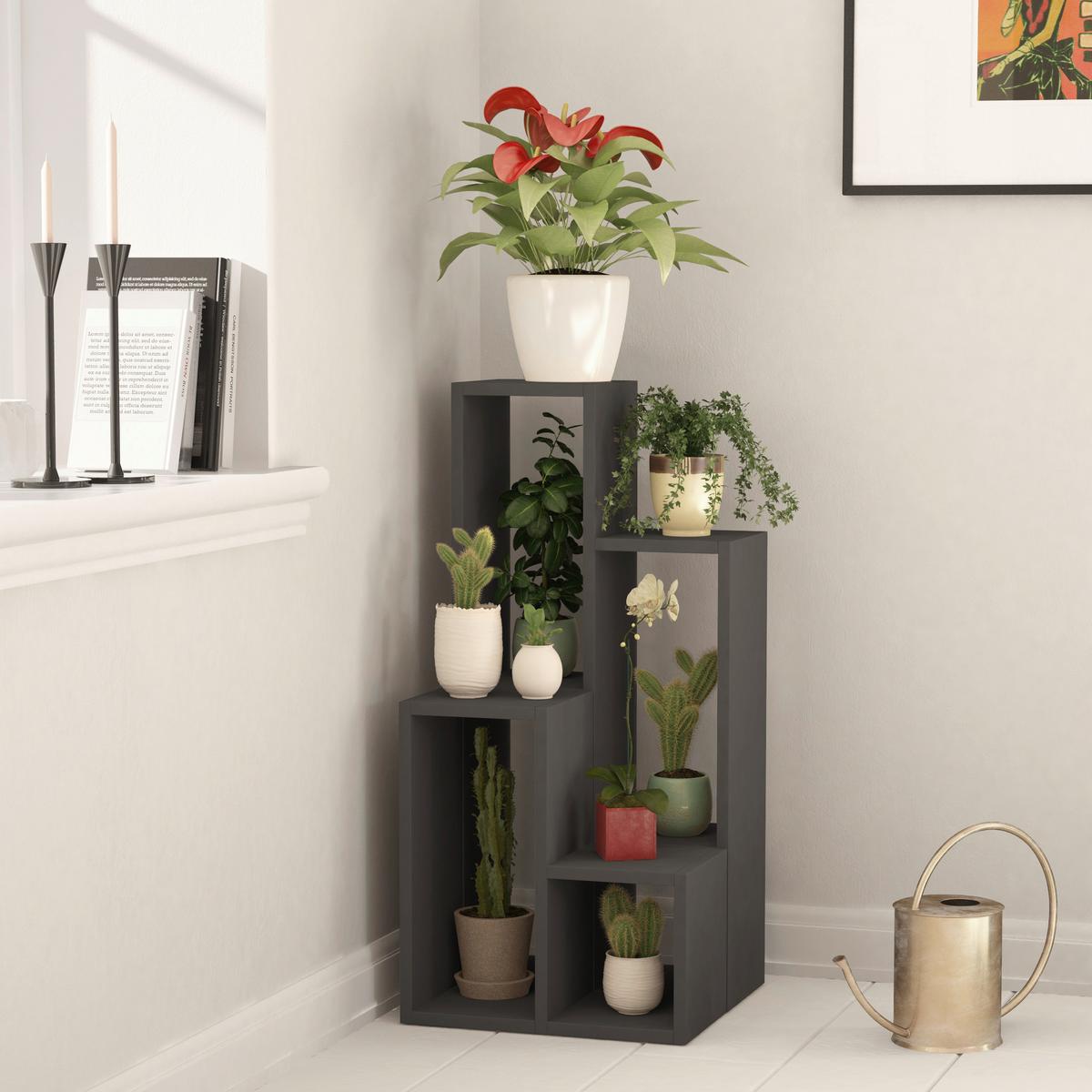 Regal Sule Regal - Anthrazit, Design, Holzwerkstoff (42/89/20cm) - Livetastic