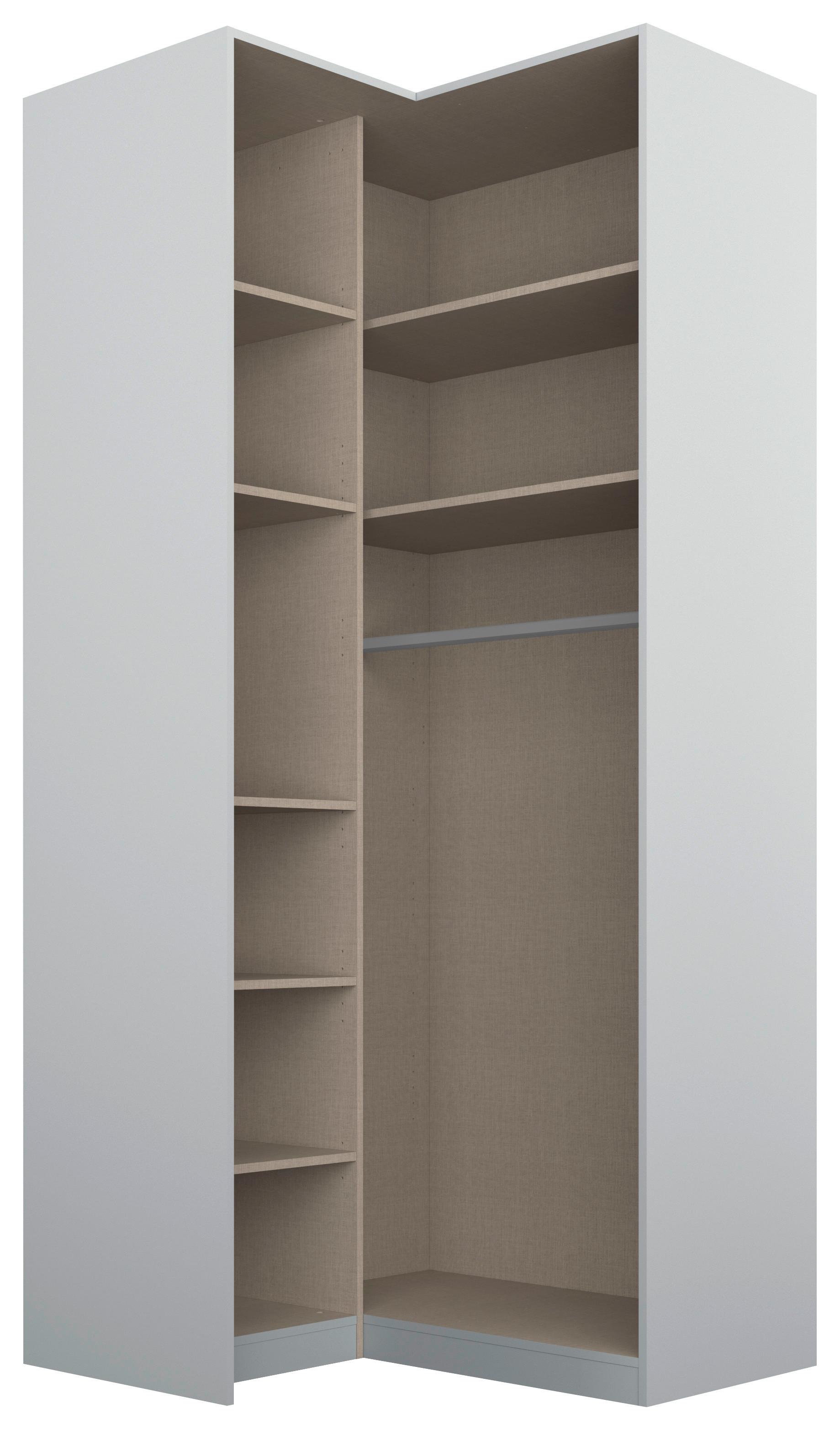Eckschrank 100 Cm Alabama, Seidengrau - Hellgrau, MODERN, Holzwerkstoff (100/229/102cm)