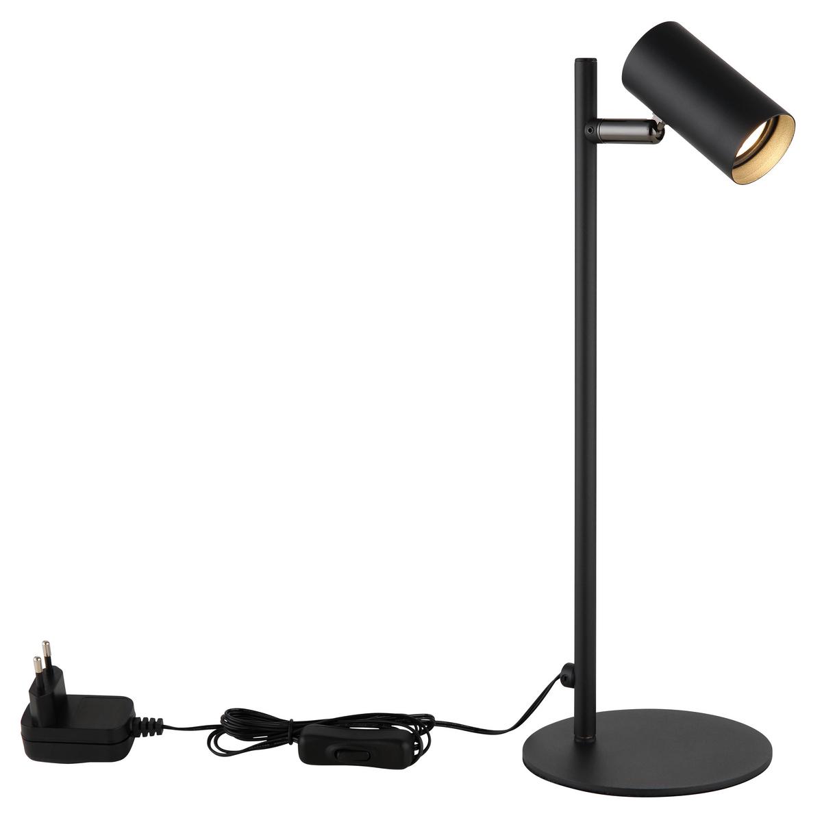 LED-Tischleuchte 3000k, 6w - Schwarzchrom/Schwarz, Design, Kunststoff/Metall (13/35,5cm) - Globo