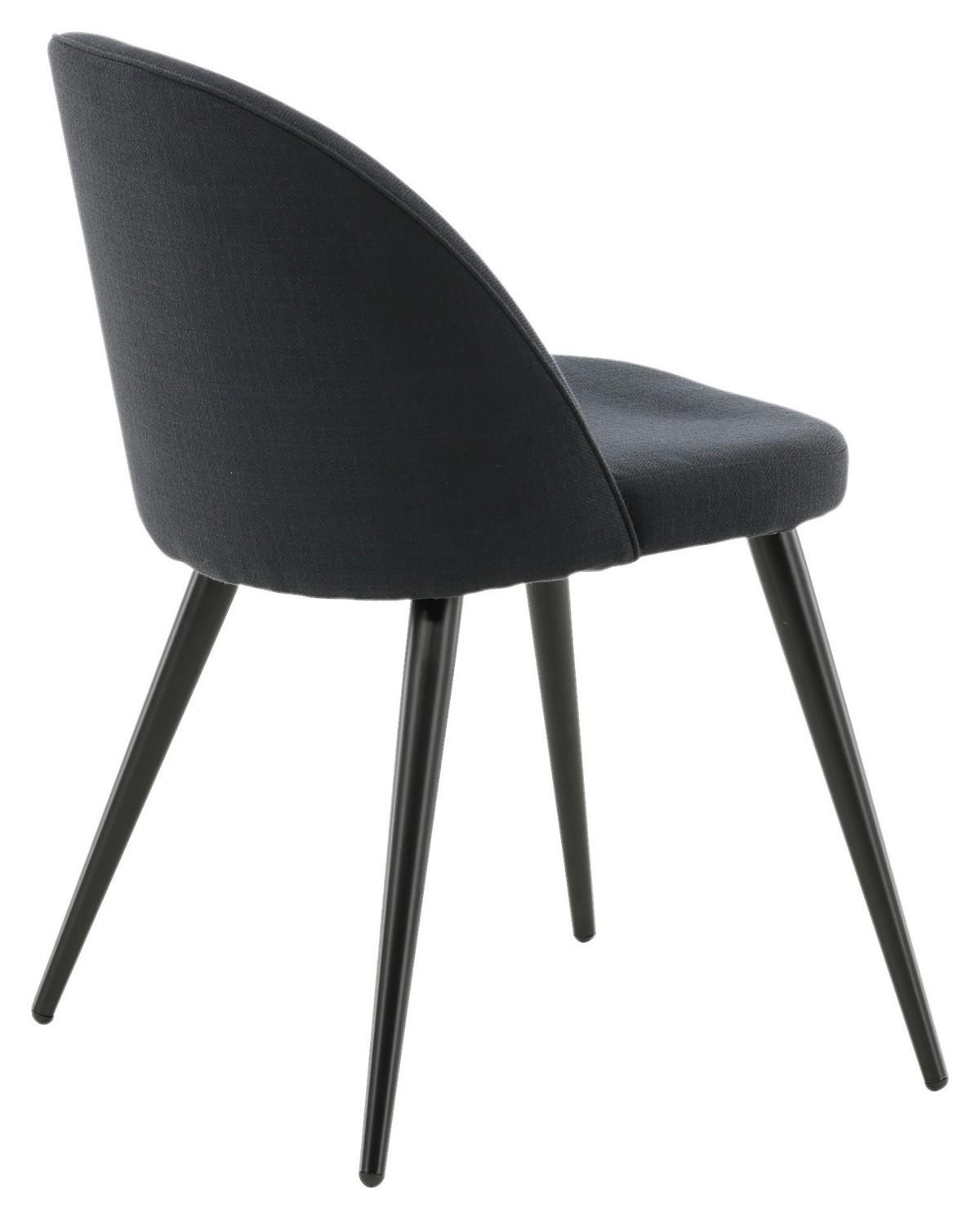 Stuhl-Set Velvet - Schwarz, Design, Textil/Metall (57/76,5/50cm) - Livetastic