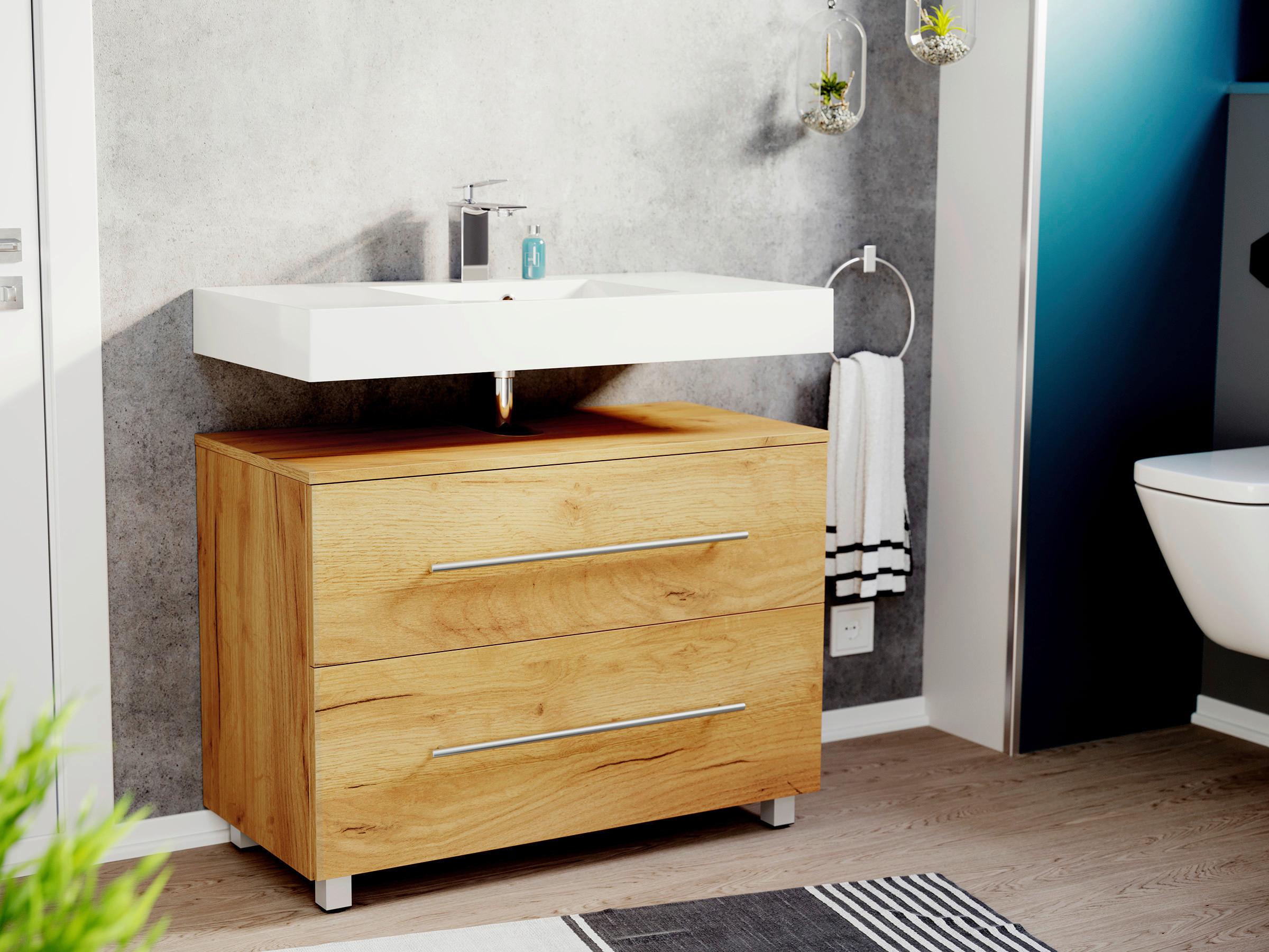 Waschbeckenunterschrank Mondial Eiche Dekor B: 85 cm - Eichefarben, MODERN, Holzwerkstoff (85/63/41,6cm) - MID.YOU