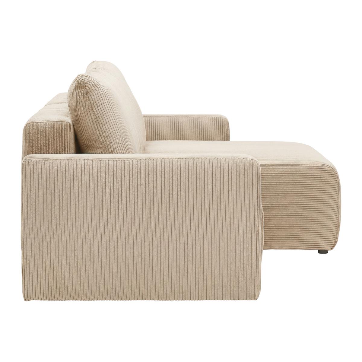 Rohová sedačka DAVE, obojstranná,krémový menčester - krémová, Modern, textil (227/146cm) - Based