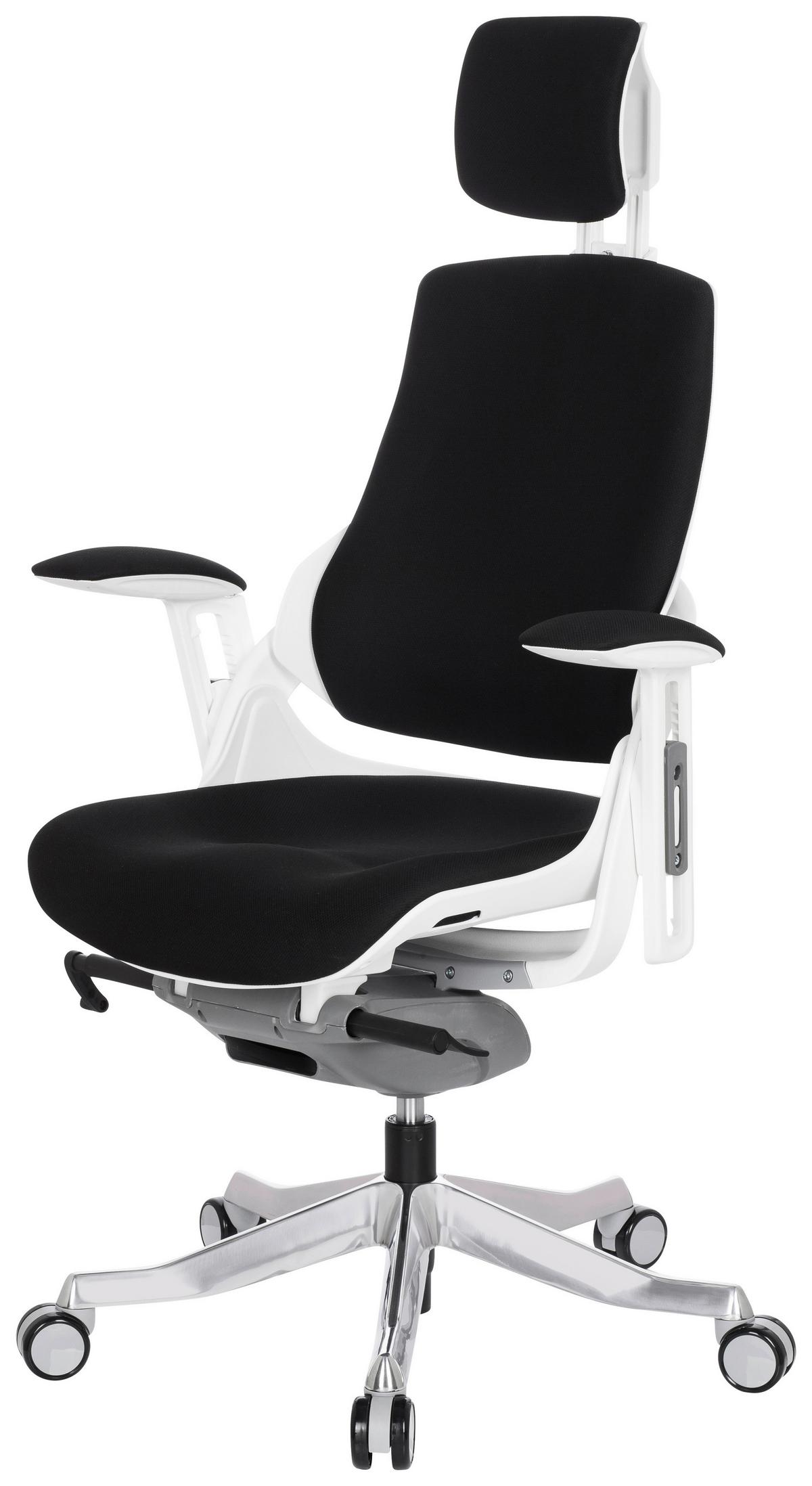 Drehstuhl Spektre Schwarz/Weiß - Alufarben/Schwarz, MODERN, Kunststoff/Textil (67/116/54cm) - MID.YOU
