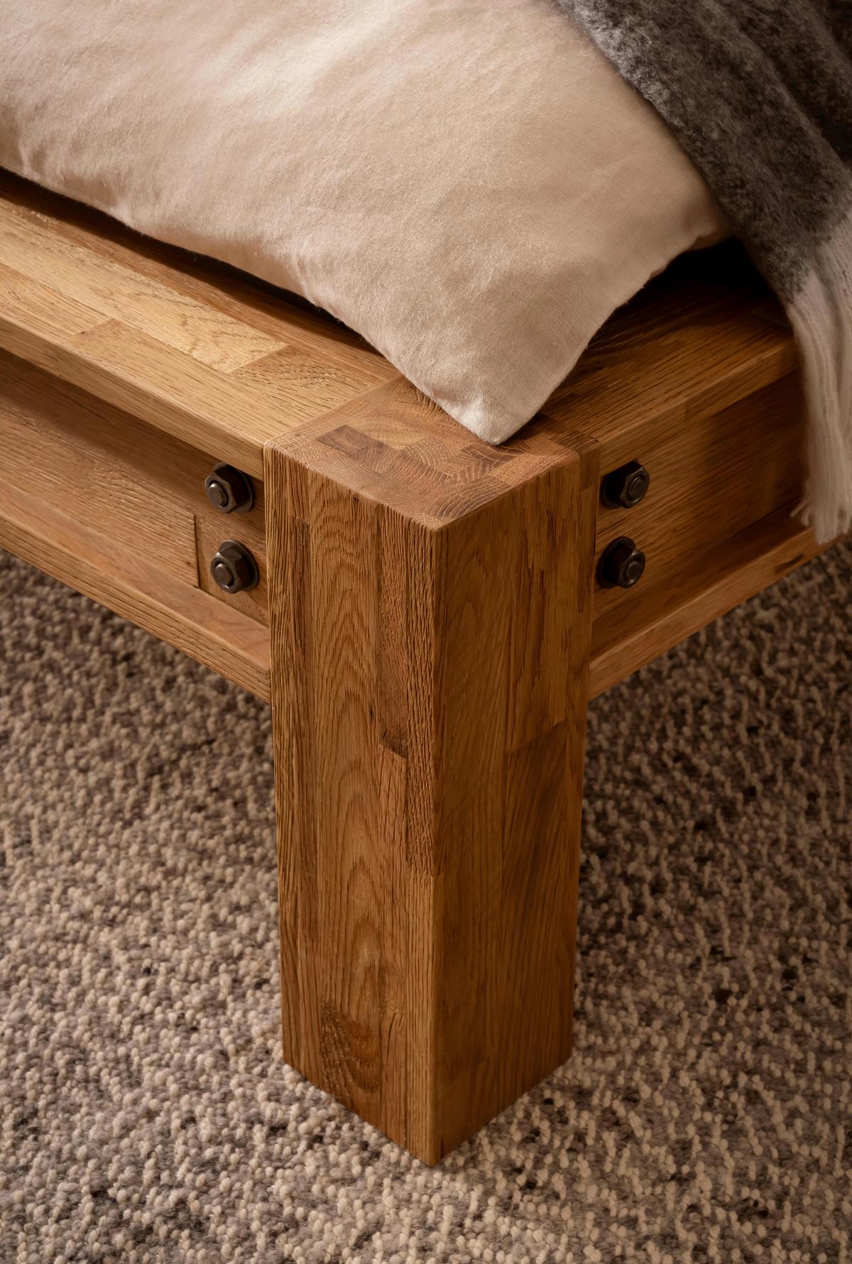 Balkenbett San Sebastian Eichefarben 180x200 Cm - Eichefarben/Braun, Natur, Holz (180/200cm) - Hasena